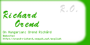 richard orend business card