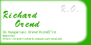 richard orend business card
